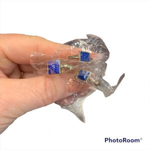 Avon majestic beauty 3 piece ring set size 10 blue/goldtone